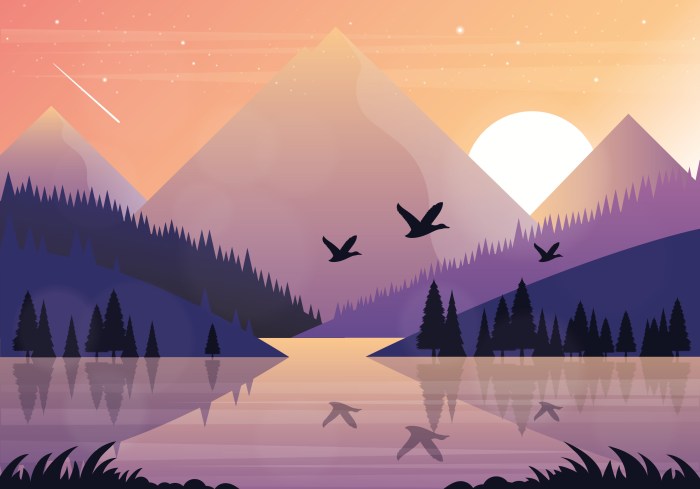 Vector Beautiful Landscape Illustration 225472 Vector Art at Vecteezy